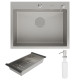 Кухонная мойка Roxen Simple 560220-60-S с коландером и дозатором  сатин