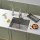 Кухонная мойка Roxen Simple 560220-60-S с коландером и дозатором  сатин