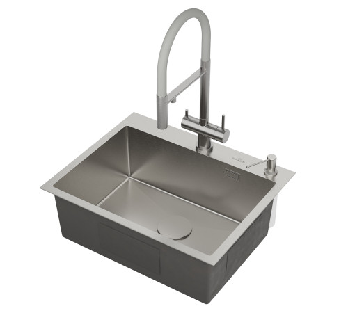 Кухонная мойка Roxen Simple 560220-60 с коландером и дозатором сатин Кухонная мойка Roxen Simple 560220-60 с коландером и дозатором сатин