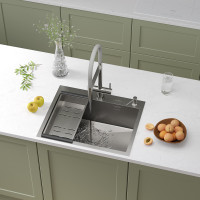 Кухонная мойка Roxen Simple 560220-60 с коландером и дозатором  600х480х220  сатин Кухонная мойка Roxen Simple 560220-60 с коландером и дозатором  600х480х220  сатин