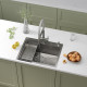 Кухонная мойка Roxen Simple 560220-60 с коландером и дозатором сатин