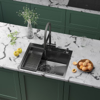 Кухонная мойка Roxen Simple 560220-60B с коландером и дозатором  600х480х220  графит Кухонная мойка Roxen Simple 560220-60B с коландером и дозатором  600х480х220  графит