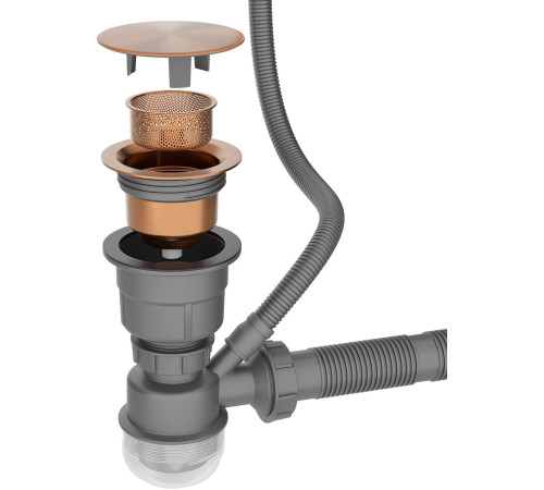 Кухонная мойка Roxen Simple 560220-60BR-V с коландером и дозатором  600х480х220  бронза Volcanic