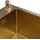 Кухонная мойка Roxen Simple 560220-60G-V с коландером и дозатором  600х480х220  золото Volcanic