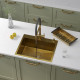 Кухонная мойка Roxen Simple 560220-60G с коландером и дозатором золото