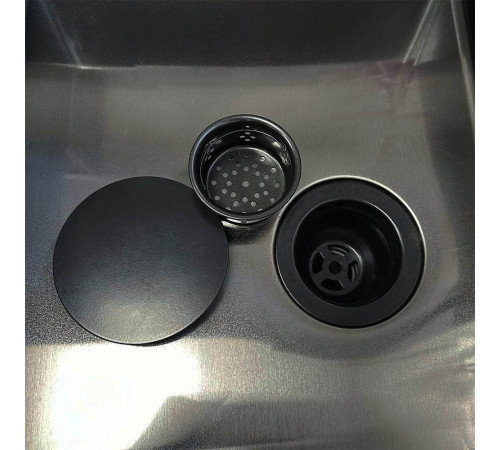 Кухонная мойка Roxen Simple 560220-65B с коландером и дозатором графит Кухонная мойка Roxen Simple 560220-65B с коландером и дозатором графит