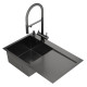 Кухонная мойка Roxen Vespa 560230-70LB с коландером и дозатором графит