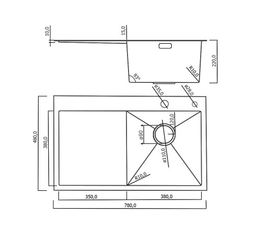 Кухонная мойка Roxen Vespa 560230-70R с коландером и дозатором сатин Кухонная мойка Roxen Vespa 560230-70R с коландером и дозатором сатин