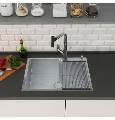 Кухонная мойка Roxen Wellnes 560240-60 с ролл-матом и дозатором 600х450х220  сатин