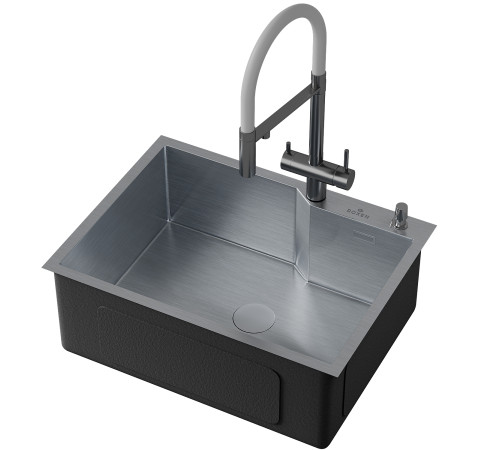 Кухонная мойка Roxen Wellnes 560240-60 с ролл-матом и дозатором сатин Кухонная мойка Roxen Wellnes 560240-60 с ролл-матом и дозатором сатин