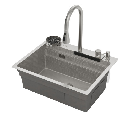 Кухонная мойка Roxen Stage Plus 560250-60-S многофункциональная в комплекте со смесителем, двумя коландерами, ринзером и дозатором сатин Кухонная мойка Roxen Stage Plus 560250-60-S многофункциональная в комплекте со смесителем, двумя коландерами, ринзером и дозатором сатин