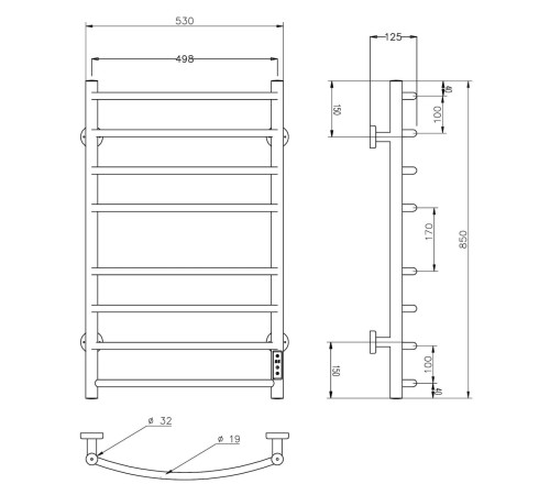 Полотенцесушитель Roxen Santi 11030-5385C    53х85 Полотенцесушитель Roxen Santi 11030-5385C    53х85