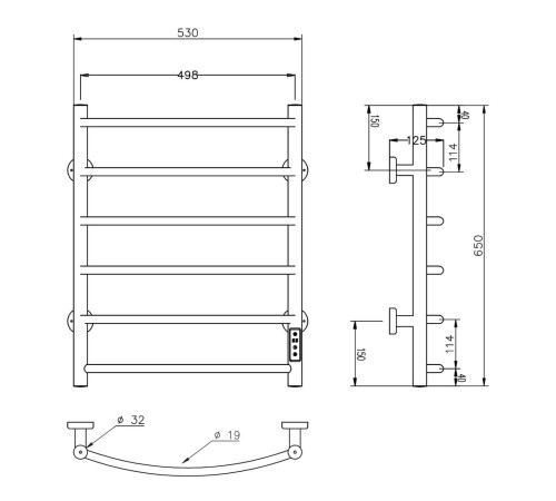 Полотенцесушитель Roxen Santi 11030-5365W    53х65 Полотенцесушитель Roxen Santi 11030-5365W    53х65