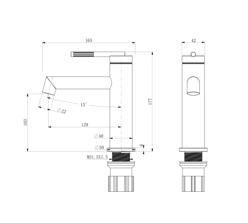 Смеситель  для умывальника  Roxen Florence 50030517-GM