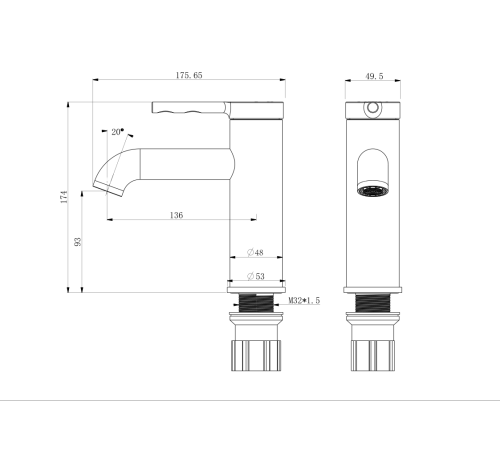 Смеситель  для умывальника  Roxen Santi 	50034017-GB