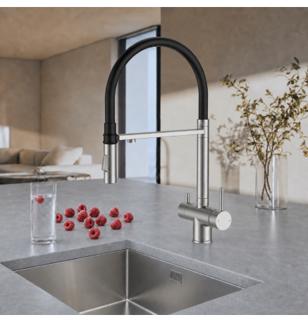 Смеситель для кухни Roxen Keit 500504CH-B с подключением к фильтру воды