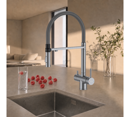 Смеситель для кухни Roxen Keit 500504GM-GR с подключением к фильтру воды