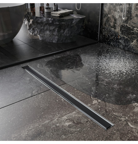  Душевой трап Roxen Black Glass двусторонний под плитку 91030-60	600мм*70мм*70мм