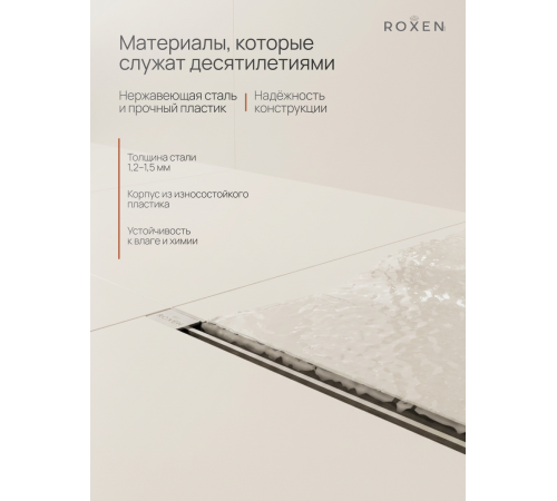  Душевой трап Roxen Razor подрезной 910100	800мм*58мм*67мм
