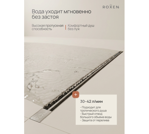  Душевой трап Roxen Razor подрезной 910100	800мм*58мм*67мм