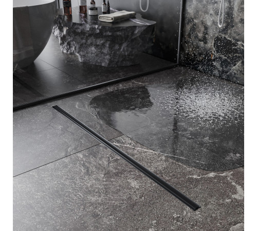 Душевой трап Roxen Supra Black Slim двусторонний под плитку 91070-60  Душевой трап Roxen Supra Black Slim двусторонний под плитку 91070-60