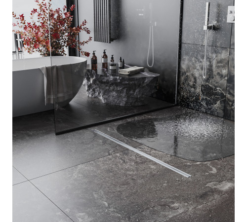 Душевой трап Roxen Supra Chrome Slim двусторонний под плитку 91060-80  Душевой трап Roxen Supra Chrome Slim двусторонний под плитку 91060-80