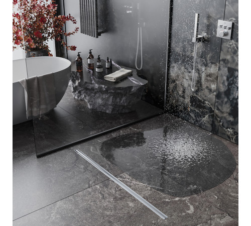 Душевой трап Roxen Supra Chrome Slim двусторонний под плитку 91060-80  Душевой трап Roxen Supra Chrome Slim двусторонний под плитку 91060-80