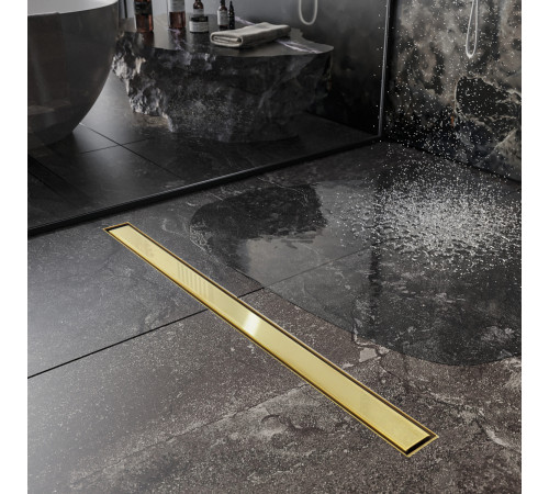 Душевой трап Roxen Supra Gold двусторонний под плитку 91050-60GB  Душевой трап Roxen Supra Gold двусторонний под плитку 91050-60GB