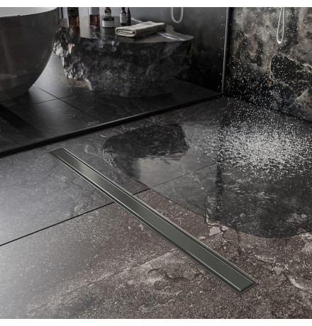 Душевой трап Roxen Supra Gun metal двусторонний под плитку 91050-120GM	1200мм*70мм*70мм