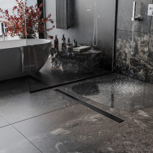 Душевой трап Roxen Supra black двусторонний под плитку 91050-60	600мм*70мм*70мм  Душевой трап Roxen Supra black двусторонний под плитку 91050-60	600мм*70мм*70мм