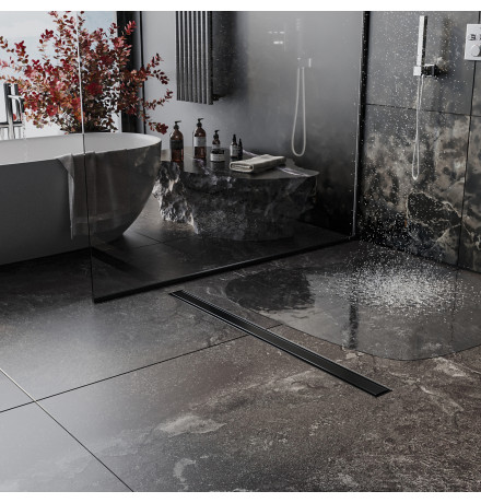  Душевой трап Roxen Supra black двусторонний под плитку 91050-120	1200мм*70мм*70мм