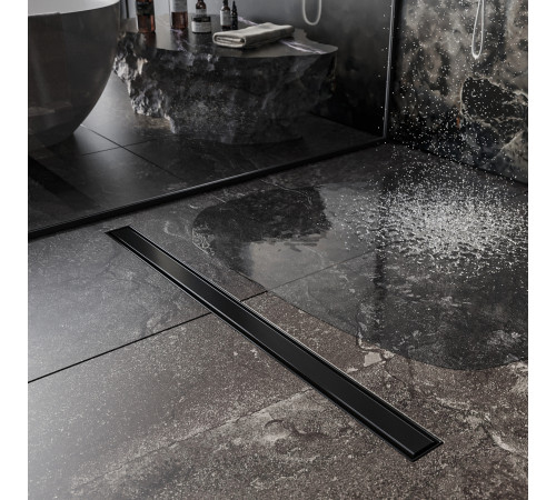 Душевой трап Roxen Supra black двусторонний под плитку 91050-75  Душевой трап Roxen Supra black двусторонний под плитку 91050-75