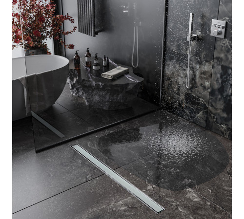  Душевой трап Roxen White Glass двусторонний под плитку 91040-80