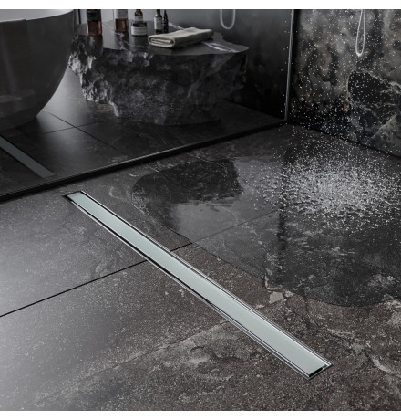 Душевой трап Roxen White Glass двусторонний под плитку 91040-60	600мм*70мм*70мм