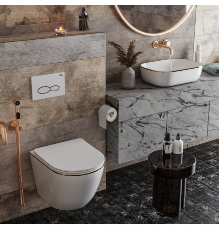 2 в 1 Умывальник Roxen Antares Gold в комплекте с унитазом Antares Gold 508510-G