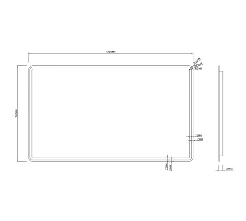Зеркало Roxen Irida long 510185-120 120x70 Зеркало Roxen Irida long 510185-120 120x70