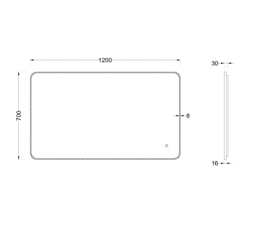 Зеркало Roxen Simon long 510205-120GM 120x70 