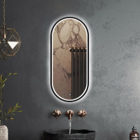 Зеркало Roxen Grown 510200-100B 45x100 в алюминиевой раме черного цвета c LED подсветкой