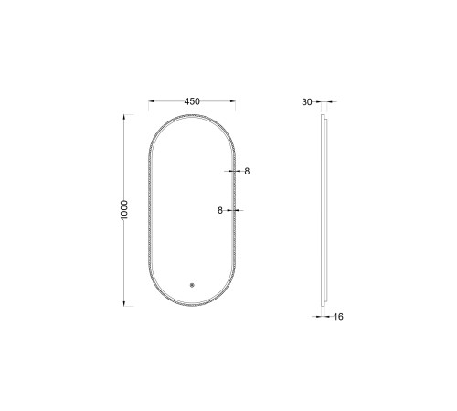 Зеркало Roxen Grown 510200-100GM 45x100