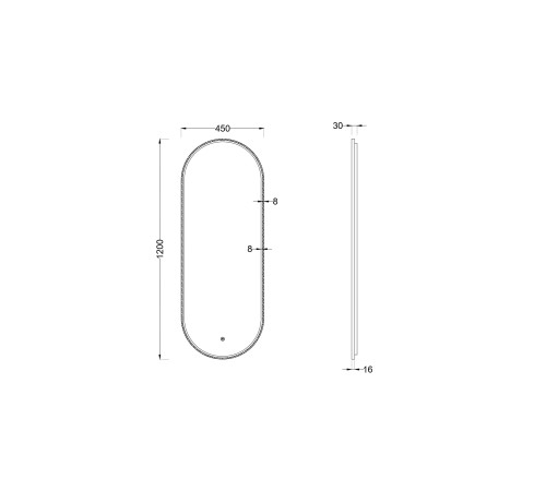 Зеркало Roxen Grown 510200-120B 45x120