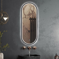 Зеркало Roxen Grown 510200-120B 45x120 в алюминиевой раме черного цвета c LED подсветкой