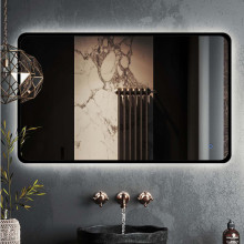 Зеркало Roxen Simon long 510205-120B 120x70 в алюминиевой раме черного цвета c LED подсветкой