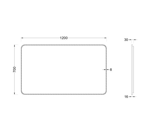 Зеркало Roxen Simon long 510205-120B 120x70 