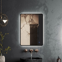 Зеркало Roxen Simon 510205-50B 50x70 в алюминиевой раме черного цвета c LED подсветкой