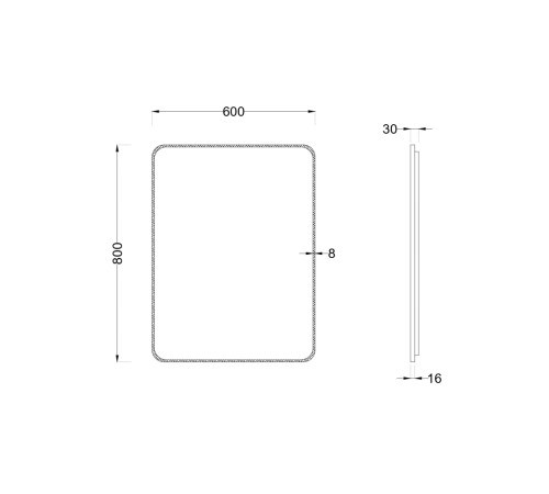 Зеркало Roxen Simon 510205-60B 60x80 