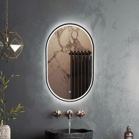 Зеркало Roxen Grown 510200-70B 40x70 в алюминиевой раме черного цвета c LED подсветкой