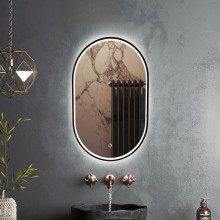 Зеркало Roxen Grown 510200-70B 40x70 в алюминиевой раме черного цвета c LED подсветкой