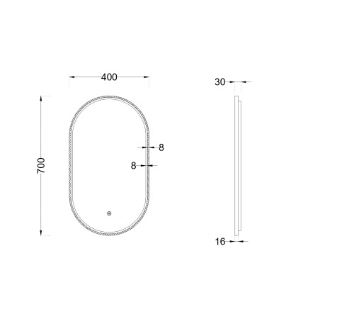 Зеркало Roxen Grown 510200-70GM 40x70