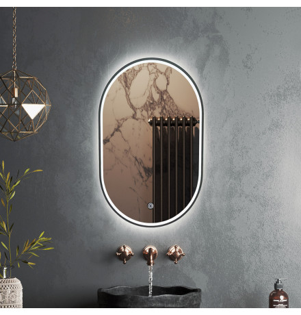 Зеркало Roxen Grown 510200-70GM 40x70 в алюминиевой раме цвета оружейная сталь c LED подсветкой