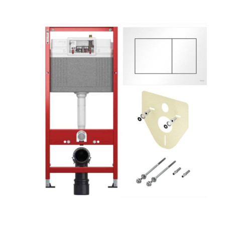 Комплект 6 в 1: инсталляция Tece c кнопкой 9400413 и унитазом Roxen Cube Bidet 530135-01X с функцией биде